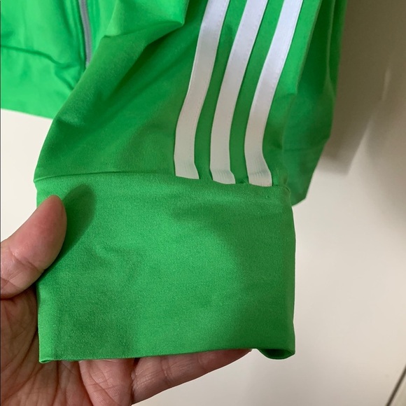 Gently Loved Adidas Green Track Jacket **Missing Collar Draw String** - Picture 5 of 11